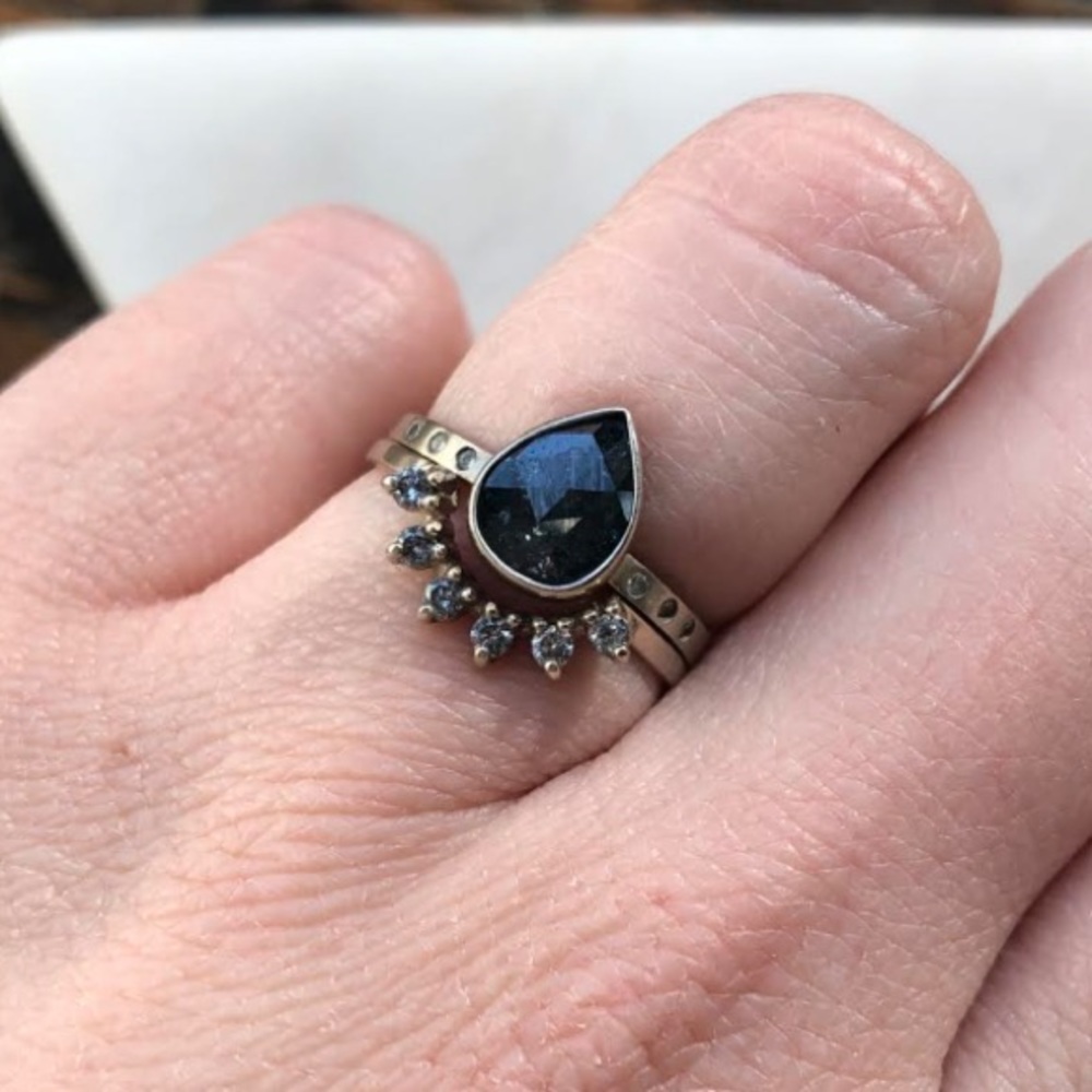 Blue Galaxy Diamond Ring Set Alexis Russell